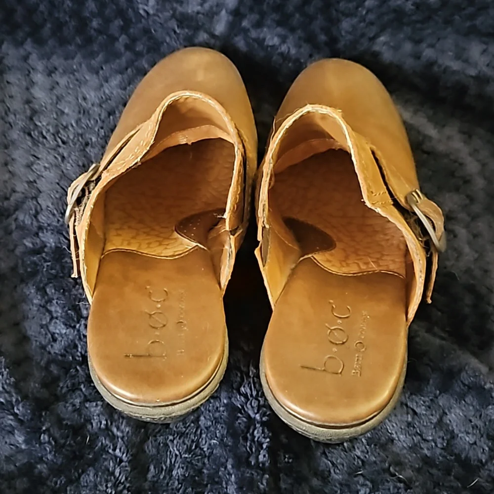 NEW BOC Born Clogs shoes Mules 9 COMFORT heel leather buckle Rustic Western - Picture 3 of 13